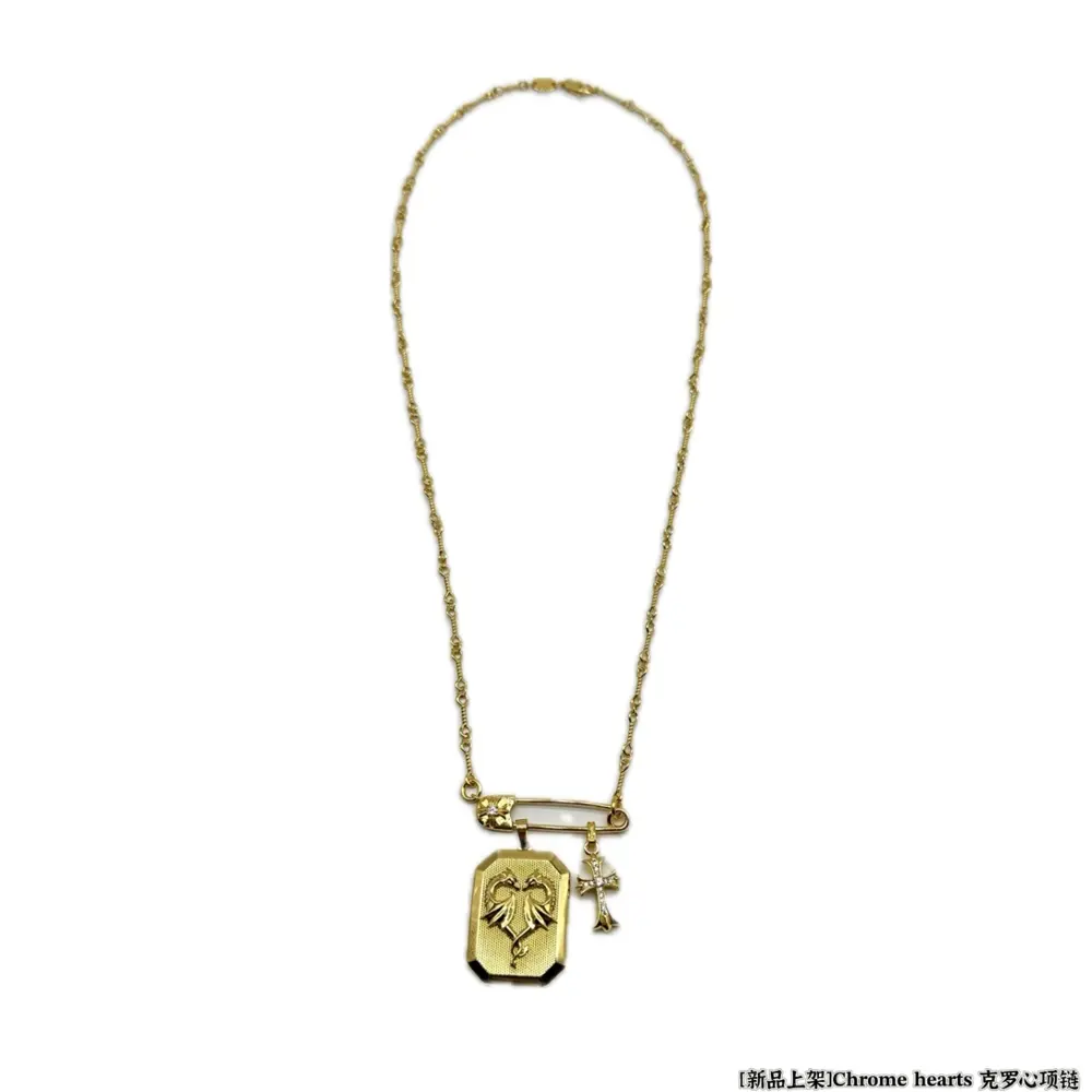 Chrome Hearts gold hot-selling brooch chain necklace