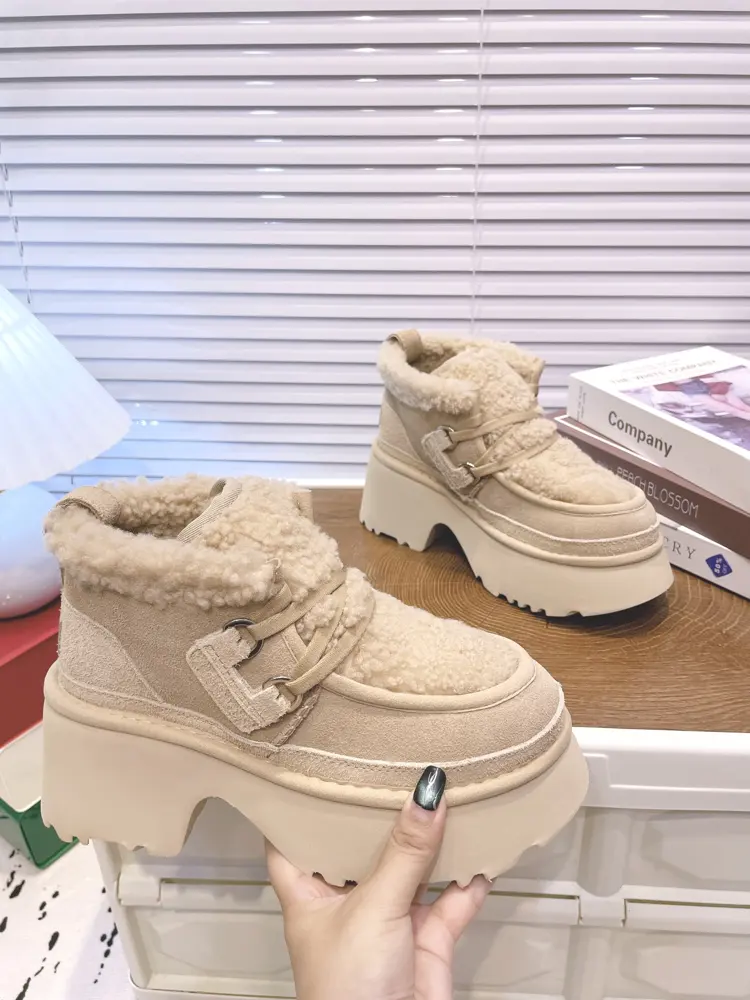 UGG autumn and winter new thick-soled wedge-heeled mermaid lace-up boots