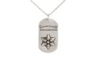 Chrome Hearts Dog Tag Series Six-pointed Star Square Necklace