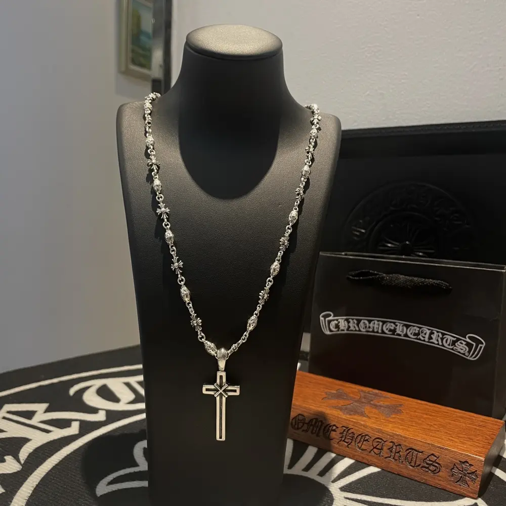 Chrome Hearts cross flower ball necklace