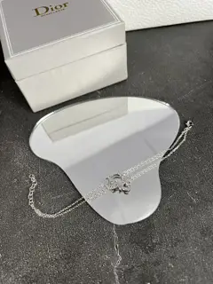 Dior simple and unique logo double chain bracelet