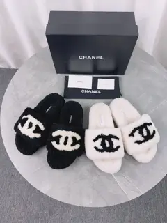 Chanel Thick-soled Furry Slippers Wool Slippers