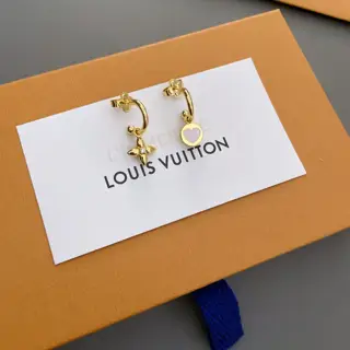Louis Vuitton Green and Pink Valentine’s Day Heart Asymmetrical Earrings