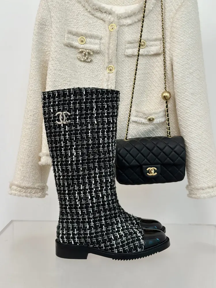 Chanel Double C Plaid Boots