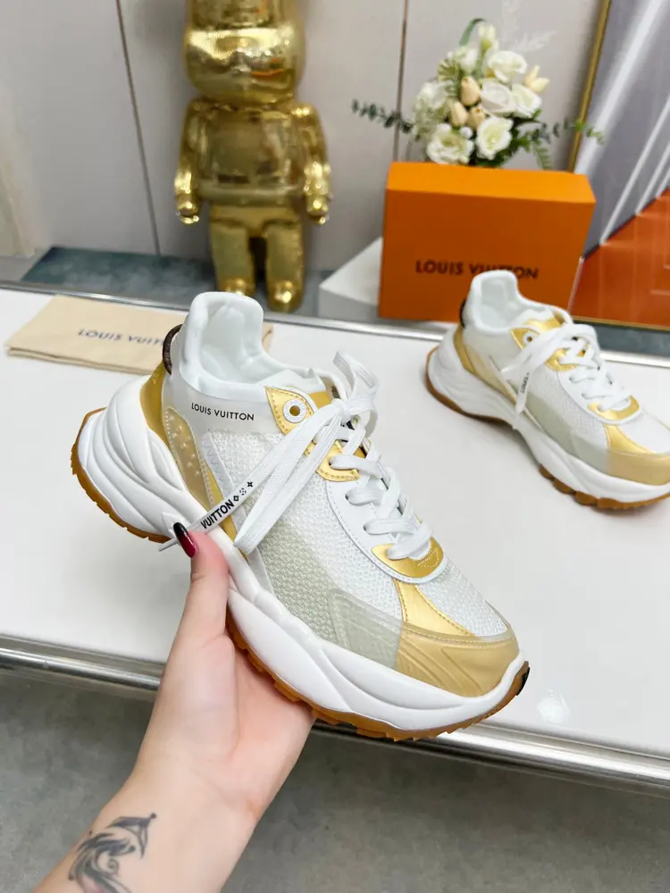 Louis Vuitton Run 55 sneakers combine mesh fabric