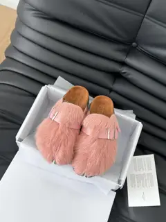 Maison Margiela new lamb wool Birkenstock slippers