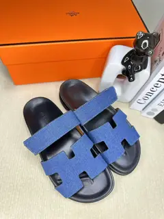 Hermès new oran cowhide H slippers. Paris original flyback mold perfect creation of the