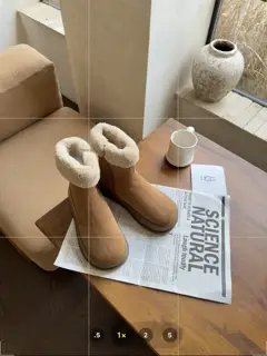 UGG thick-soled curly fur boots
