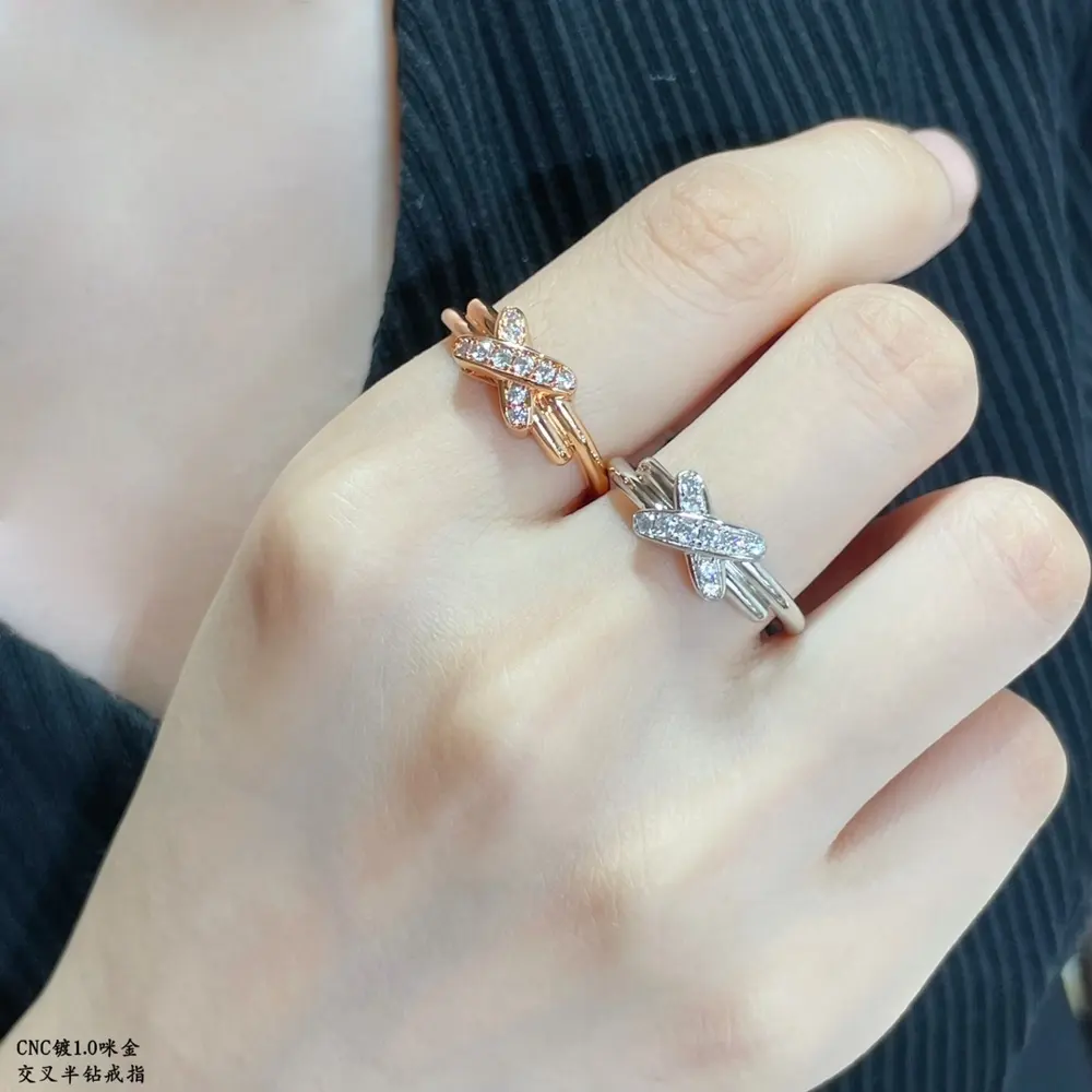 Chaumet Cross Half Diamond Ring