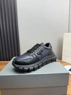 Prada casual sports shoes imported original cowhide stitching imported mesh