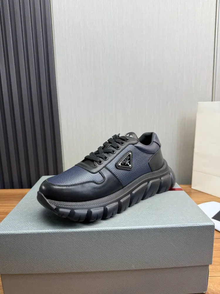 Prada casual sports shoes imported original cowhide stitching imported mesh