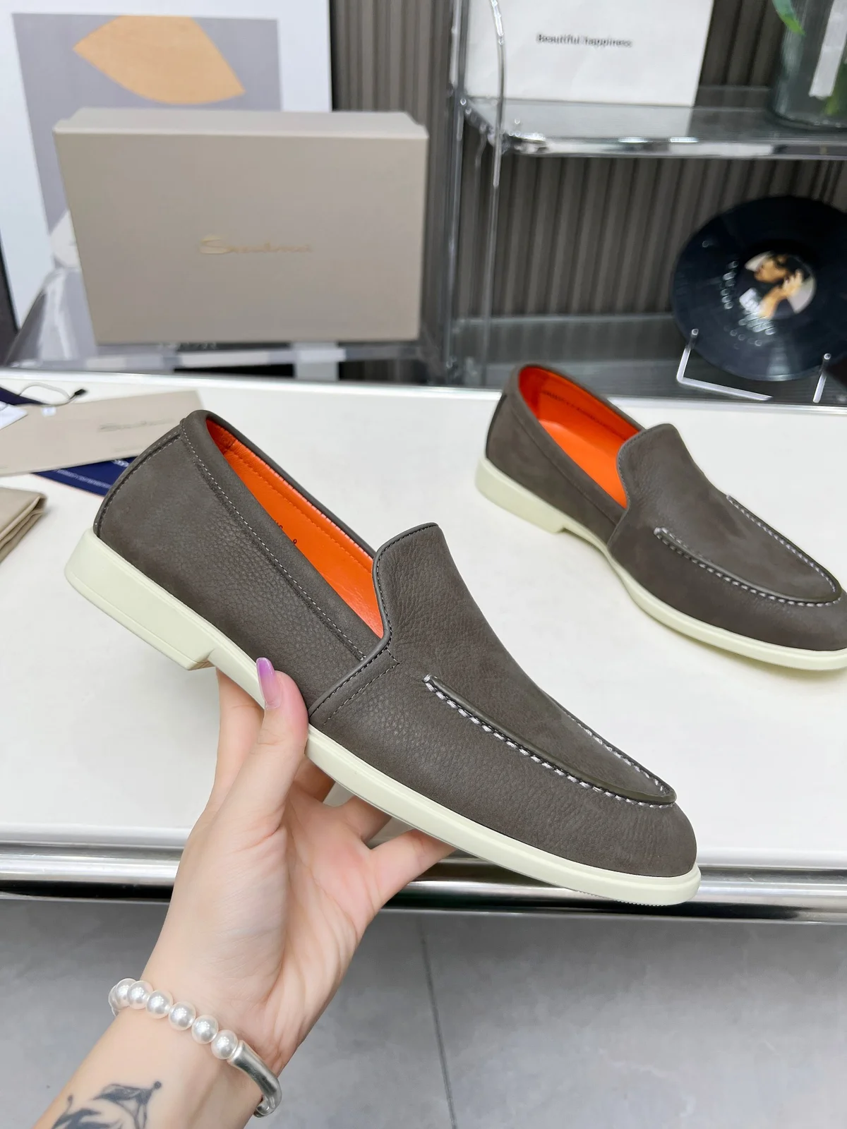 Santoni Four Seasons Classic Loafers Casual Business Style Single Shoes