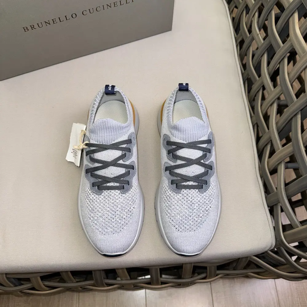 Brunello Cucinelli knitted sneakers | Cotton knitted uppers interpret classic styles in a