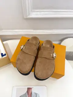 Louis Vuitton Metal Buckle Mule Slippers