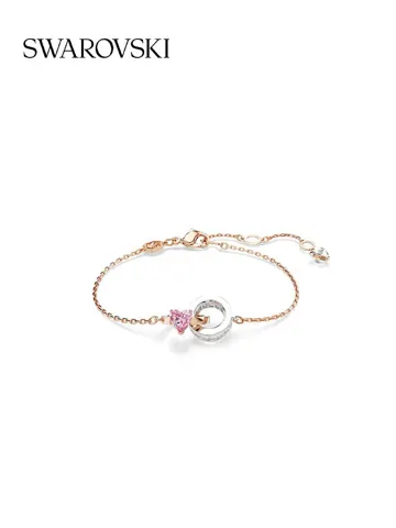 Swarovski rose gold ring double ring bracelet
