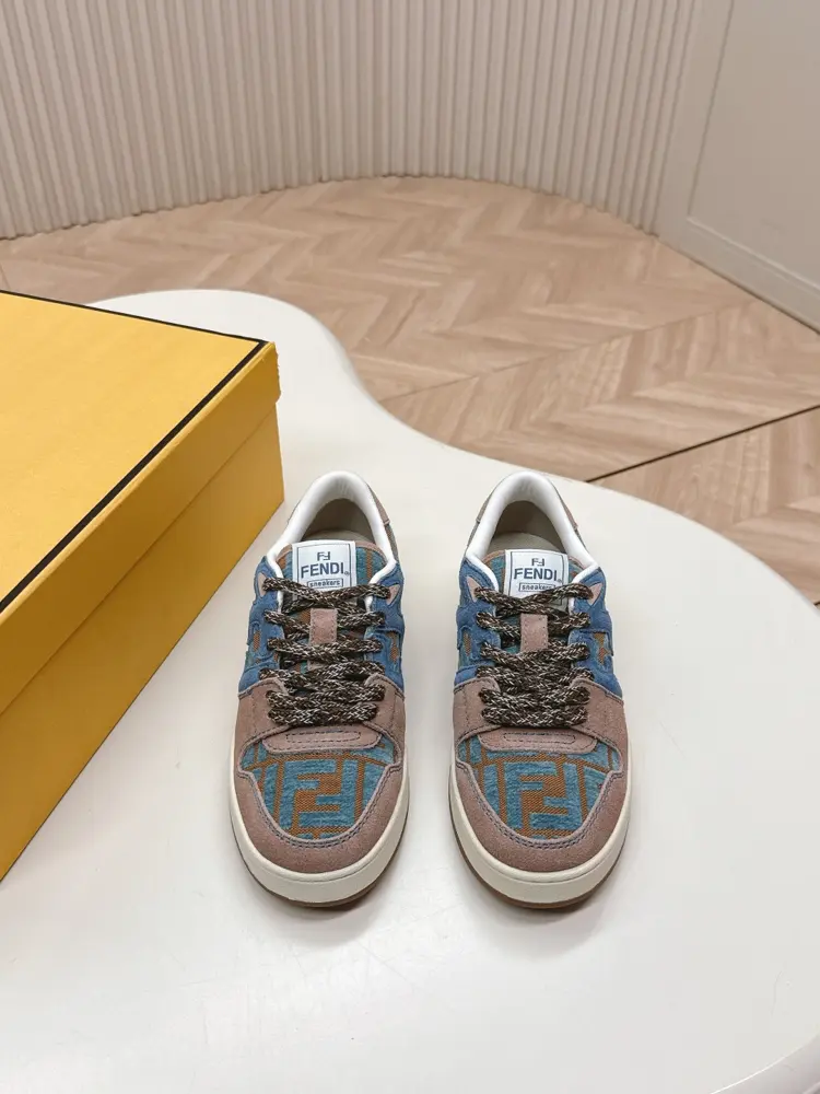 Fendi sneakers casual sports shoes FD match upgraded new model full leather stitching fresh