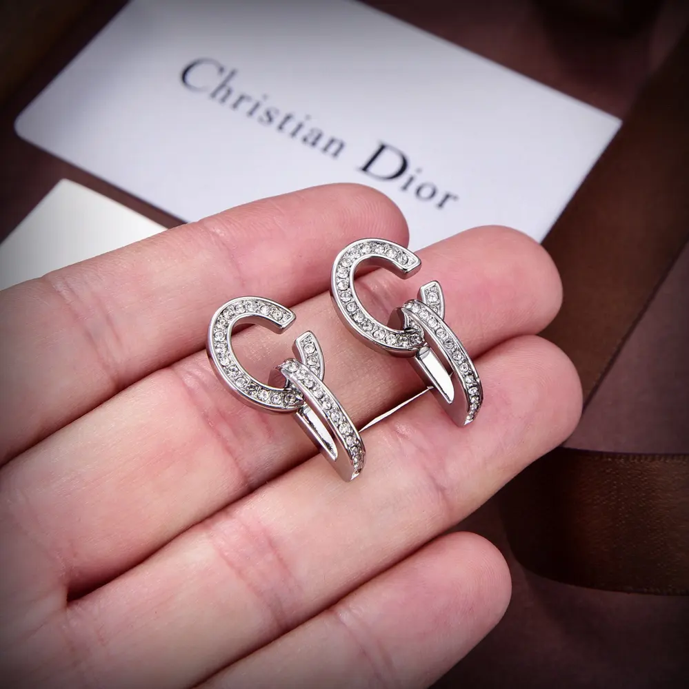 Dior new style Dior new letter earrings loved by top brands. The metal texture