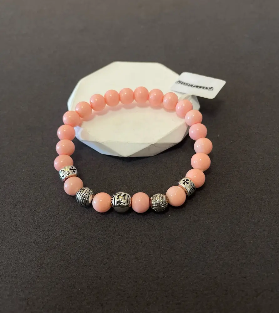 Chrome Hearts classic pink beads vintage multi-element bracelet