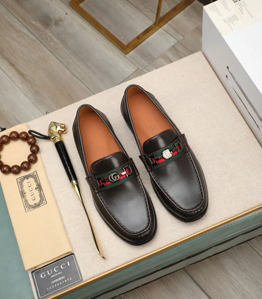 Gucci formal leather shoes Italy imported cowhide + top imported water-dyed cowhide lining