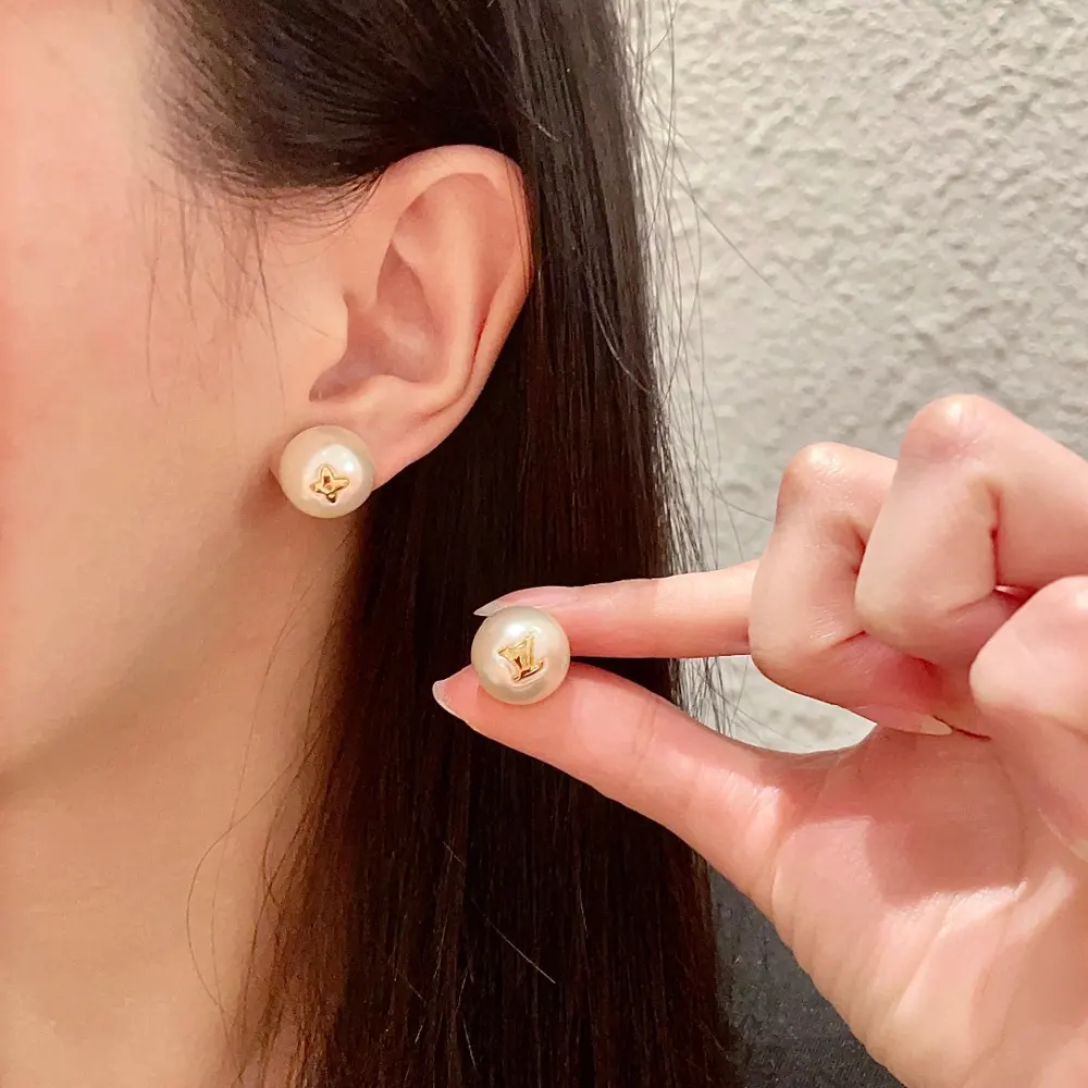 Louis Vuitton asymmetrical earrings classic monogram earrings