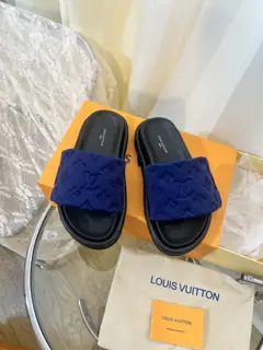 Louis Vuitton’s latest hit Velcro series…couple thick-soled slippers