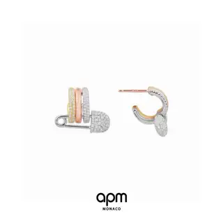 Apm monaco tri-color safety pin earrings