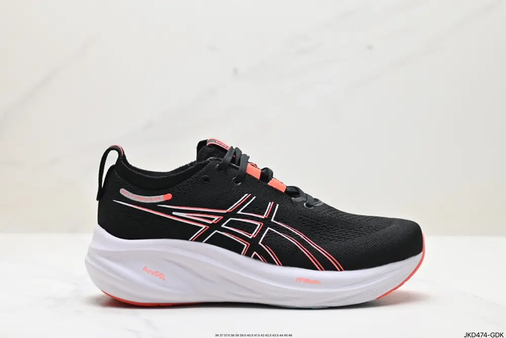 Asics GEL-NIMBUS 26 stable running shoes have a double-layer jacquard mesh design on the 1011B794-003