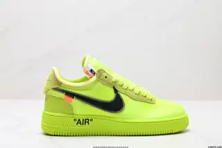 OFF-WHITE x Nike Air Force 1 OW joint Air Force One Lemon Yellow/All Black color scheme The AO4606-100