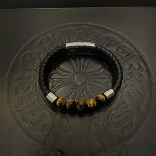 Chrome Hearts classic yellow tiger eye retro multi-element bracelet