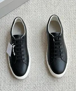 Brunello Cucinelli color-blocked sports flats for men. This pair of flat sports shoes