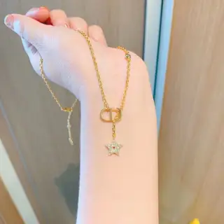 Dior 2020 latest new cd star tassel bracelet necklace