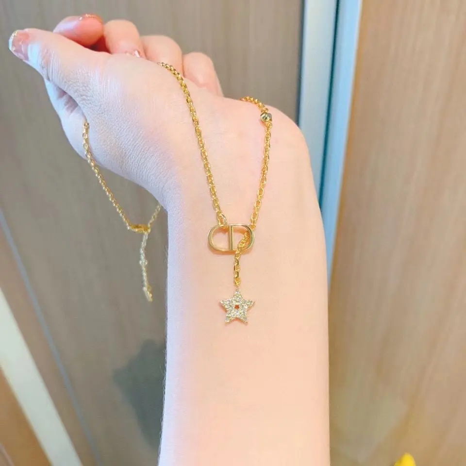 Dior 2020 latest new cd star tassel bracelet necklace