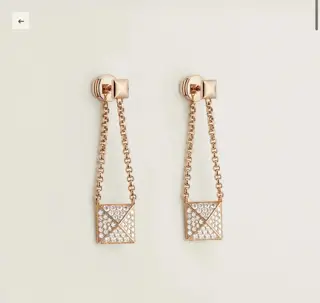 Hermes rivet full diamond earrings