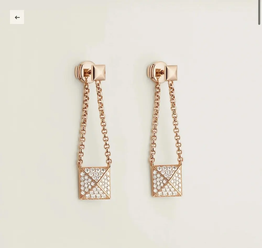 Hermes rivet full diamond earrings