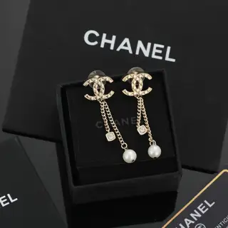 Chanel gold stud earrings