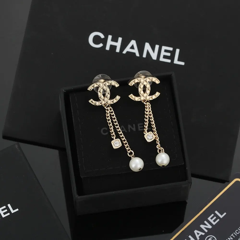 Chanel gold stud earrings
