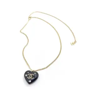 Chanel Black Heart Necklace