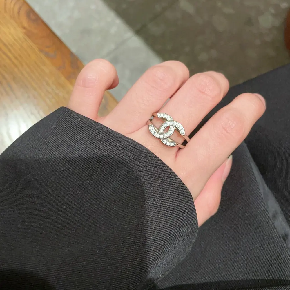 Chanel Double C diamond-studded ring
