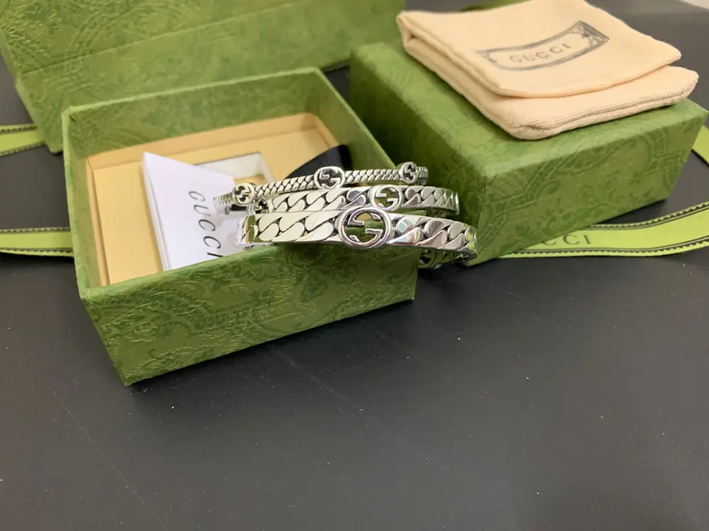 Gucci new interlocking double G bracelet wide version medium version narrow version