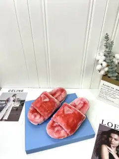 Prada Autumn and Winter Furry Slippers Series