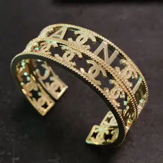 Chanel C letter hollow light gold bracelet