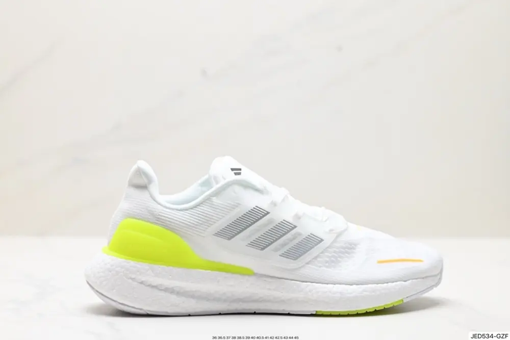 Adidas PureBOOST 23 popcorn cushioning midsole running shoes. The upper IH7673