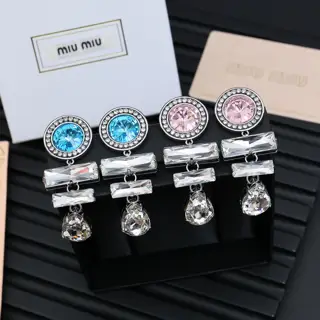 miumiu colored diamond crystal earrings
