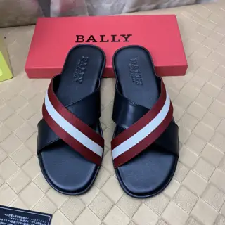 BALLY slippers are imported top-grain leather