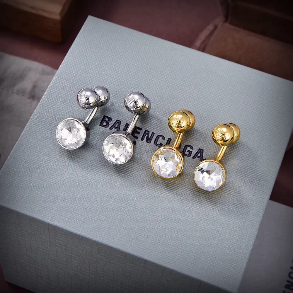 Balenciaga square diamond earrings