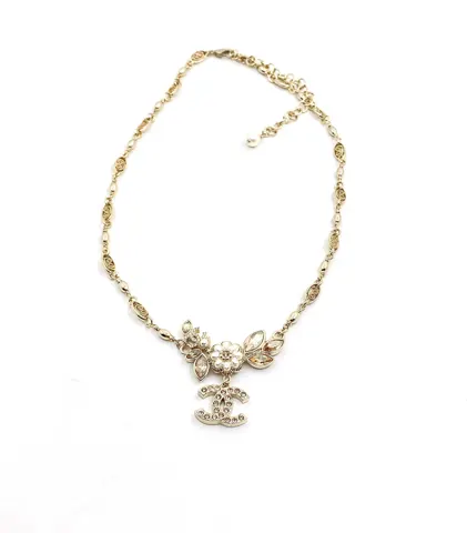 Chanel latest champagne diamond flower necklace