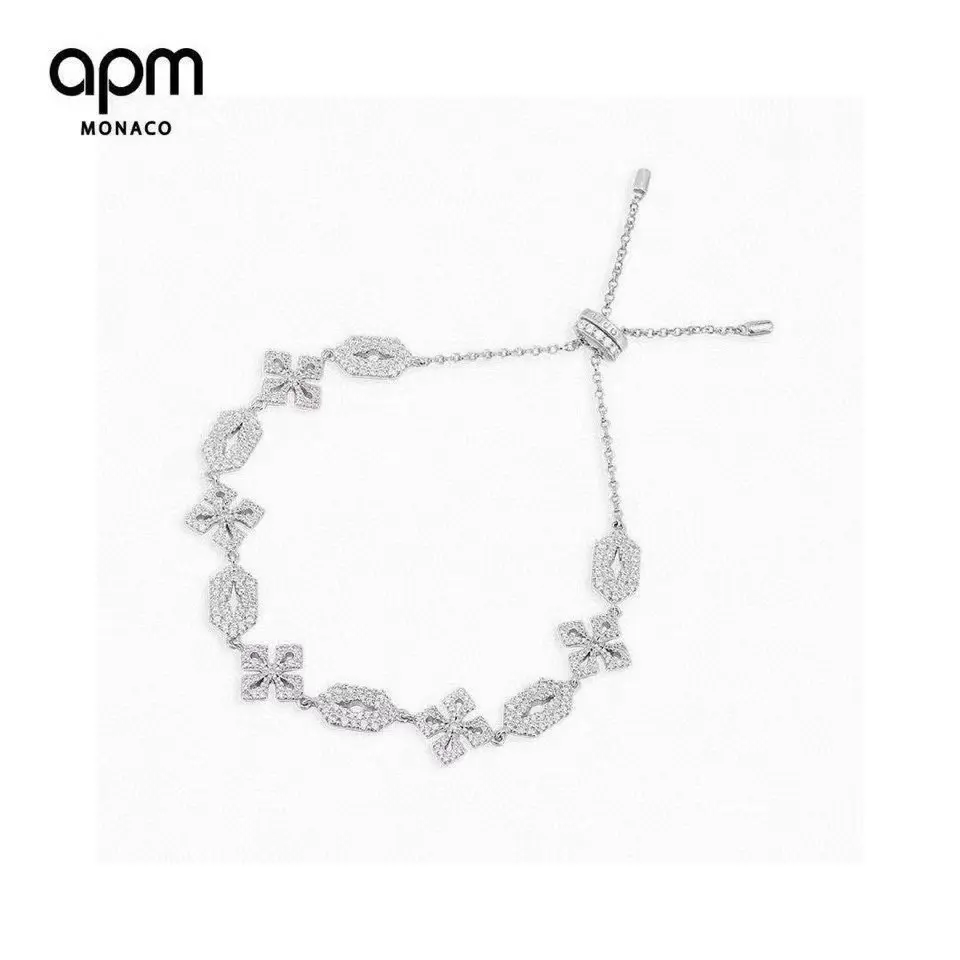 Apm monaco new cross pattern full diamond bracelet