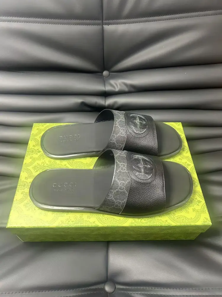 Gucci Double G Presbyopic Flip Flops Cross Sandals Thick Sole Slippers Beach Shoes
