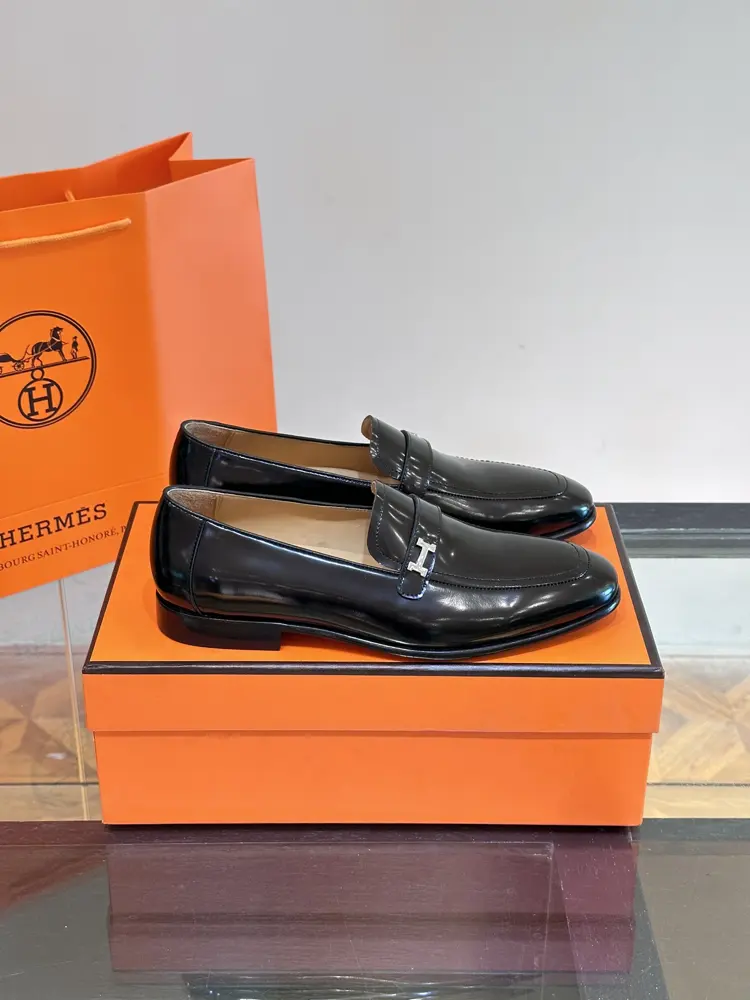 Hermès men’s business leather shoes