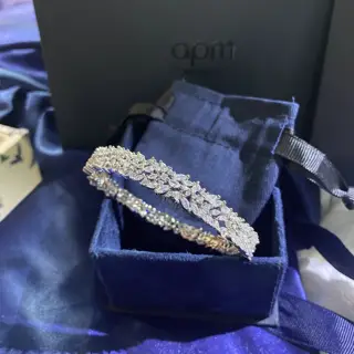 Apm monaco Festival wide ice flower silver bracelet for women